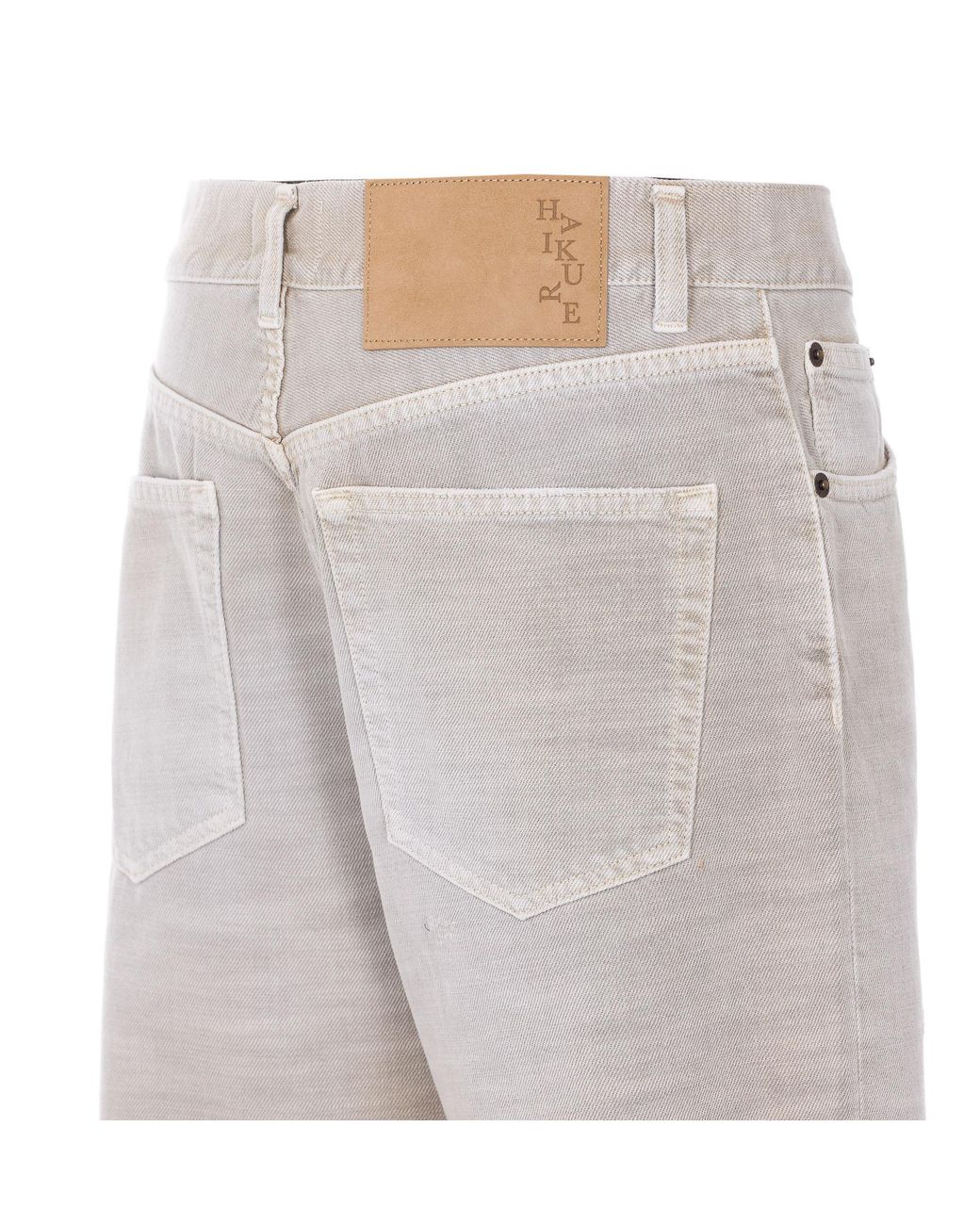 Haikure Gray Logo Patch Wide-Leg Jeans