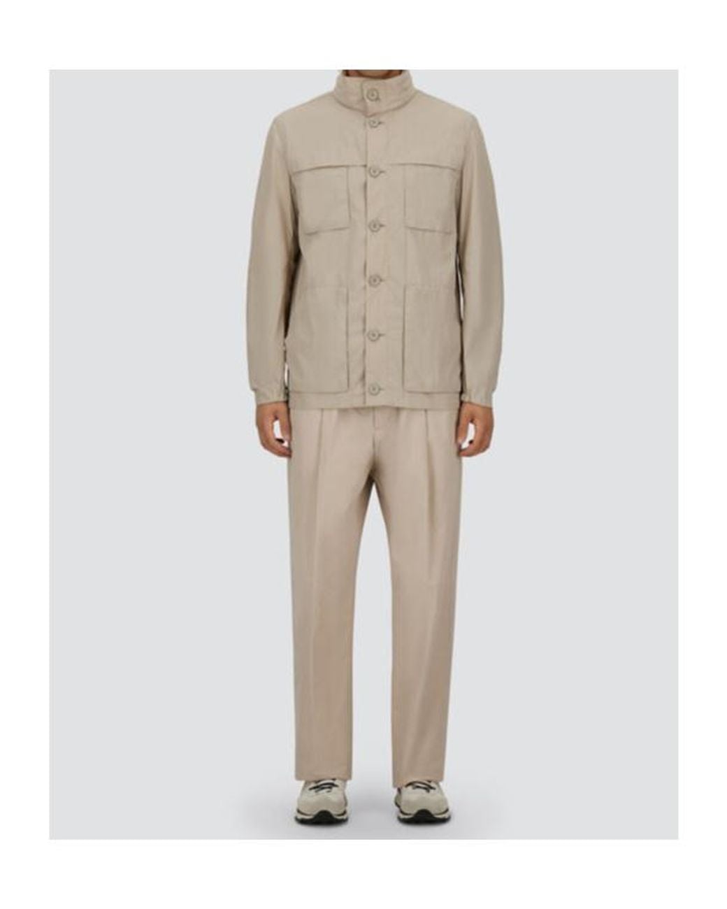 Herno Gray Button-Front Casual Jacket for men