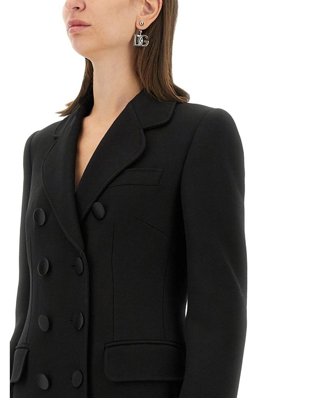 Dolce & Gabbana Black Double-Breasted Coat