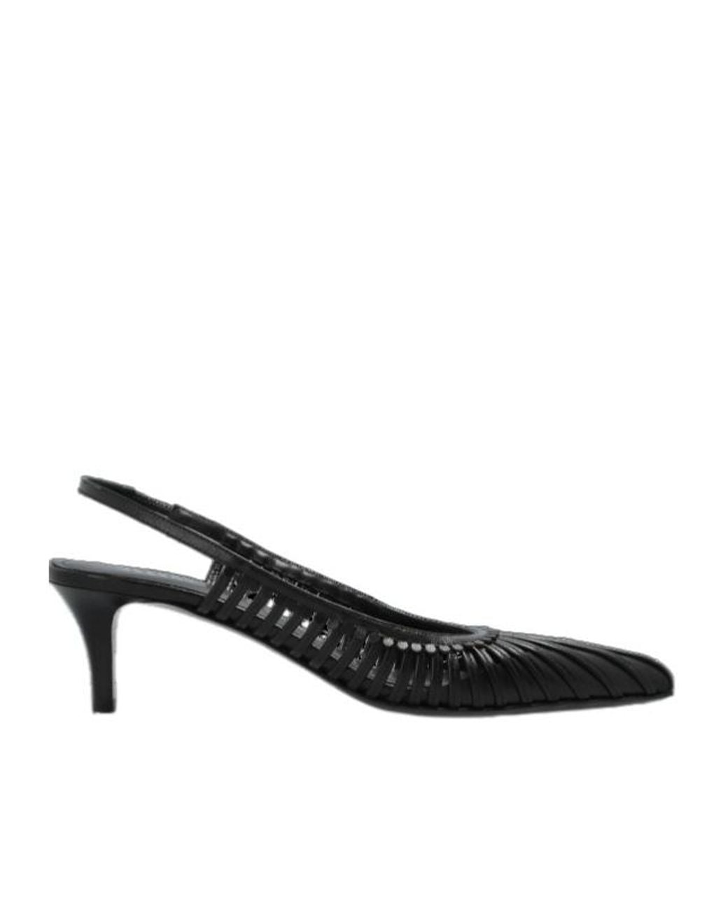 Isabel Marant Black Pionee Woven Slingback Heeled Pumps