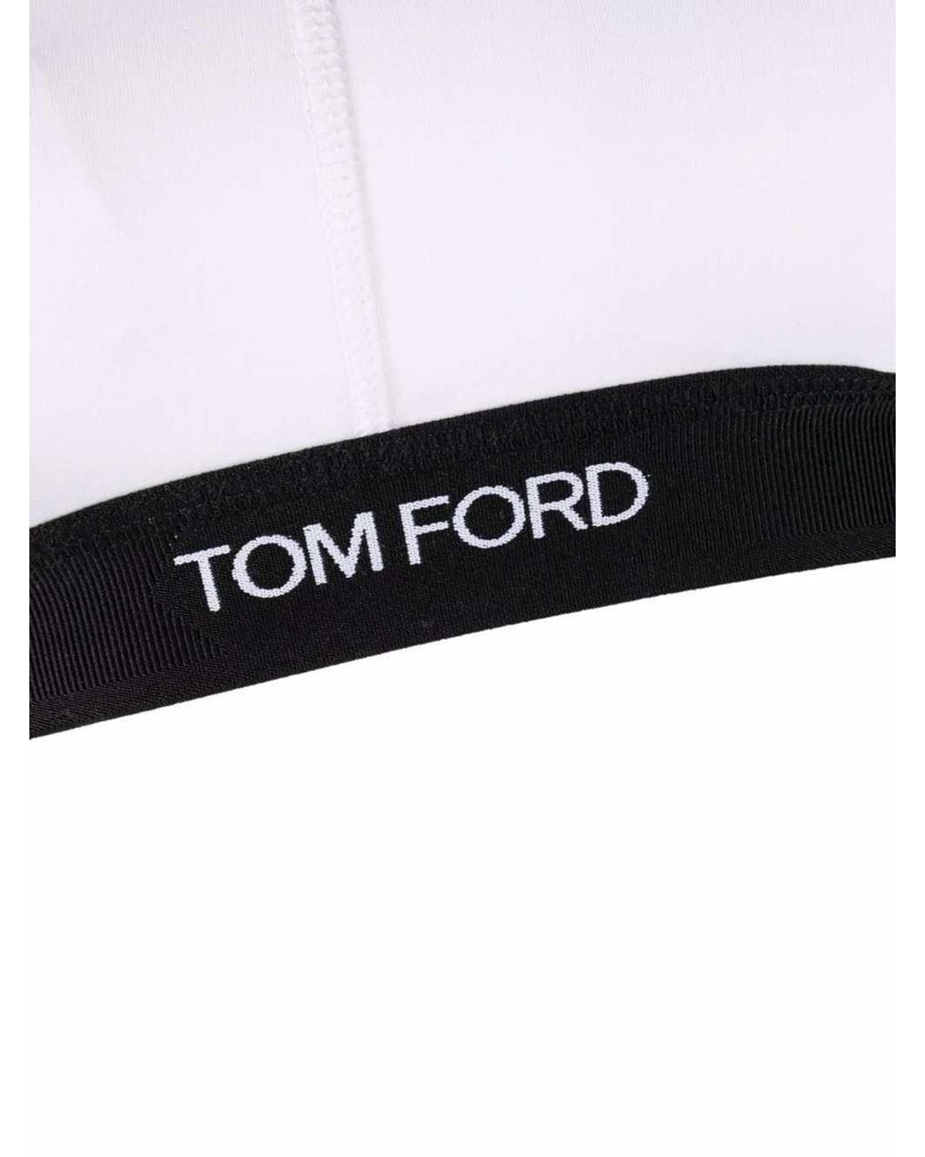 Tom Ford White Logo-Band Bra