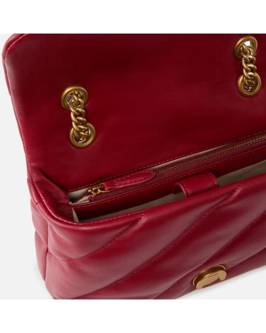 Pinko Red Love Puff Quilted Mini Shoulder Bag