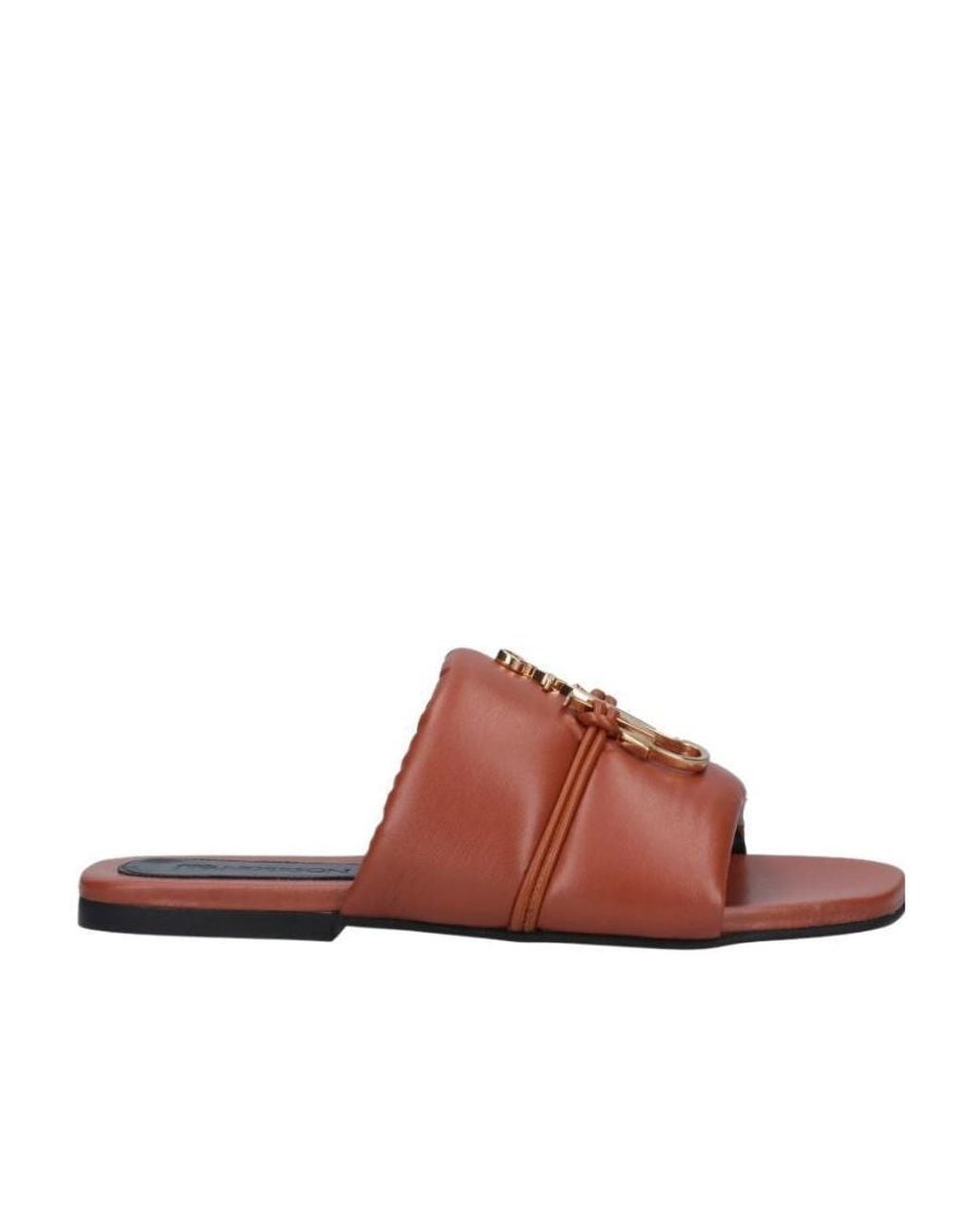 J.W. Anderson Brown Jw Anderson Jw Anchor Plaque Slip-On Sandals