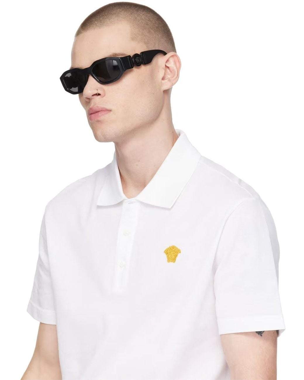 Versace White Logo-Detail Sunglasses for men