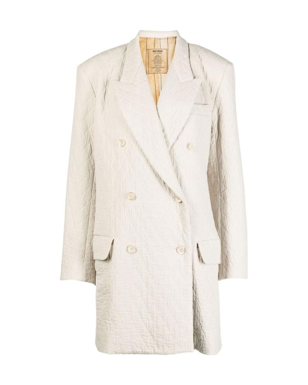 Uma Wang White Double-Breasted Blazer
