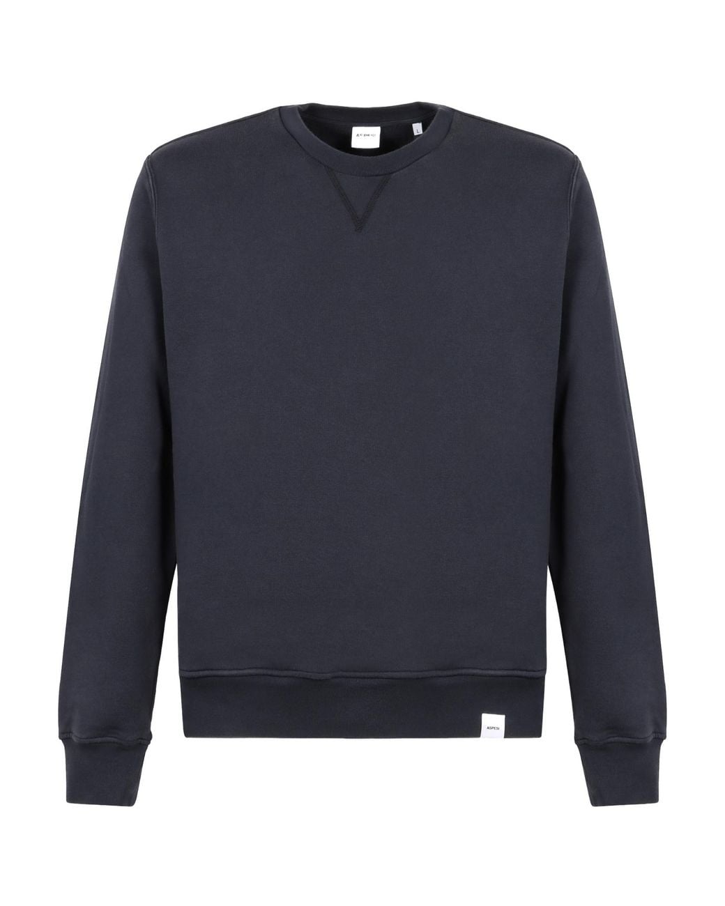 Aspesi Blue Crew Neck Pullover Sweater for men