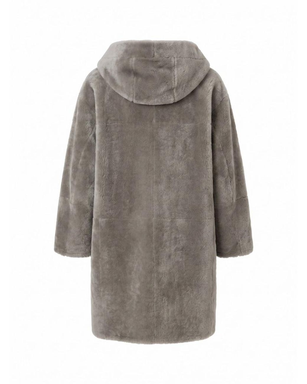 Peserico Gray Reversible Hooded Coat