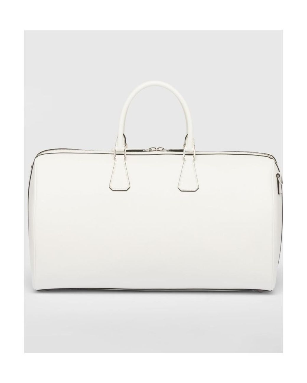 Prada White Saffiano Leather Travel Bag for men