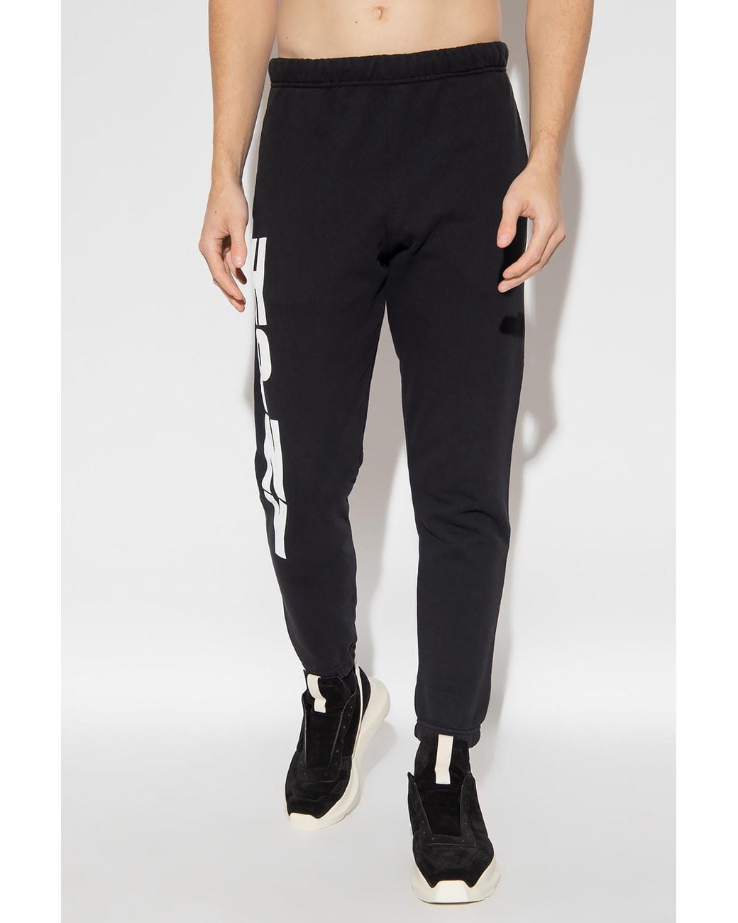 Heron Preston Black Logo Printed Sweatpants for men
