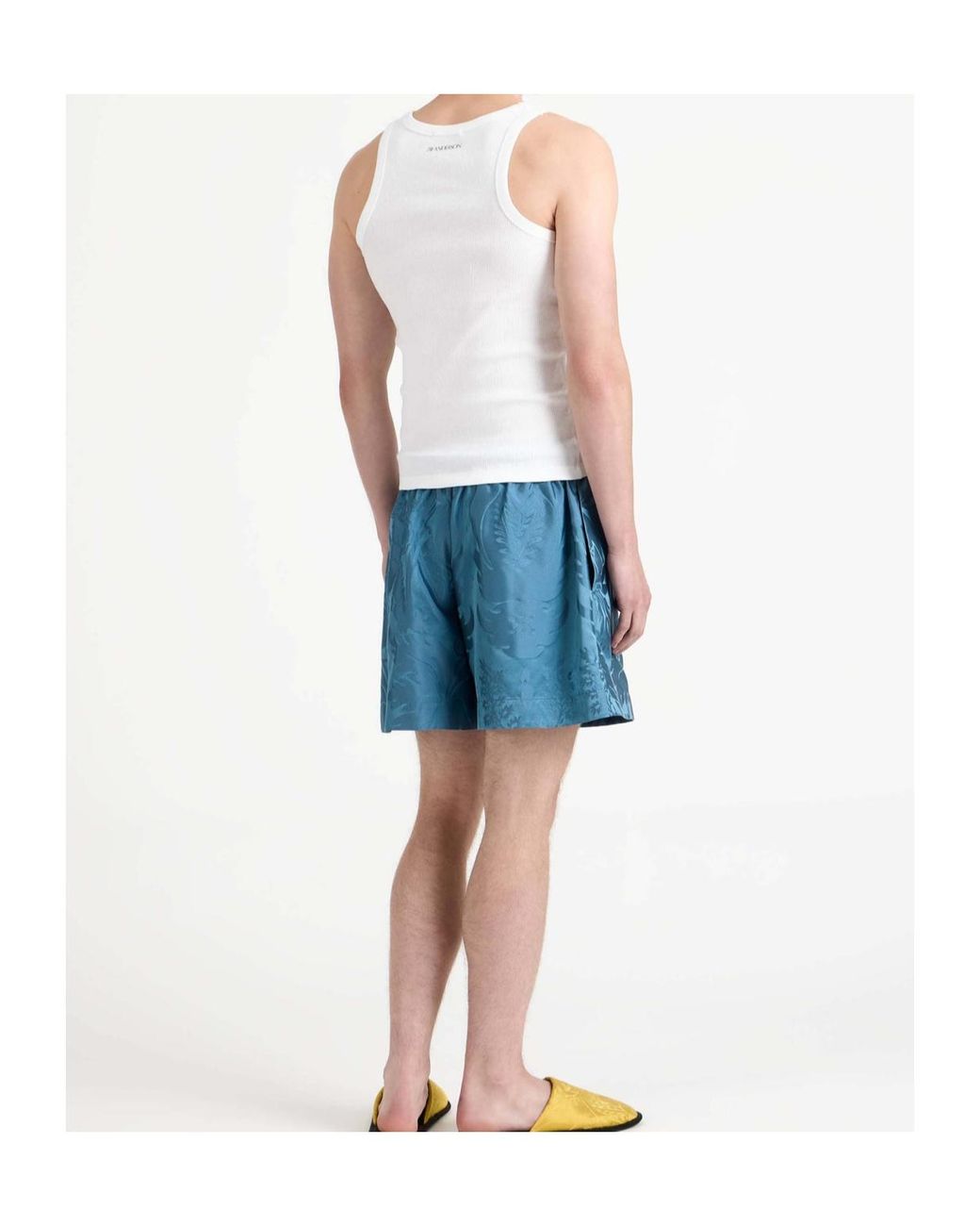 J.W. Anderson Blue Ribbed Tank Top for men