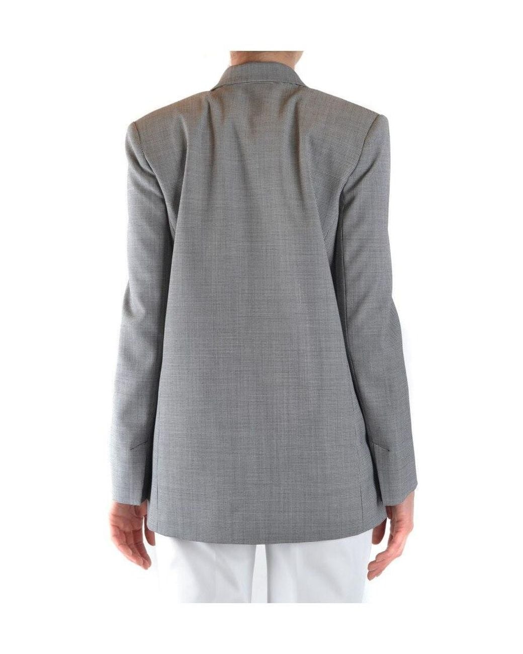 Pinko Gray Double-Breasted Blazer