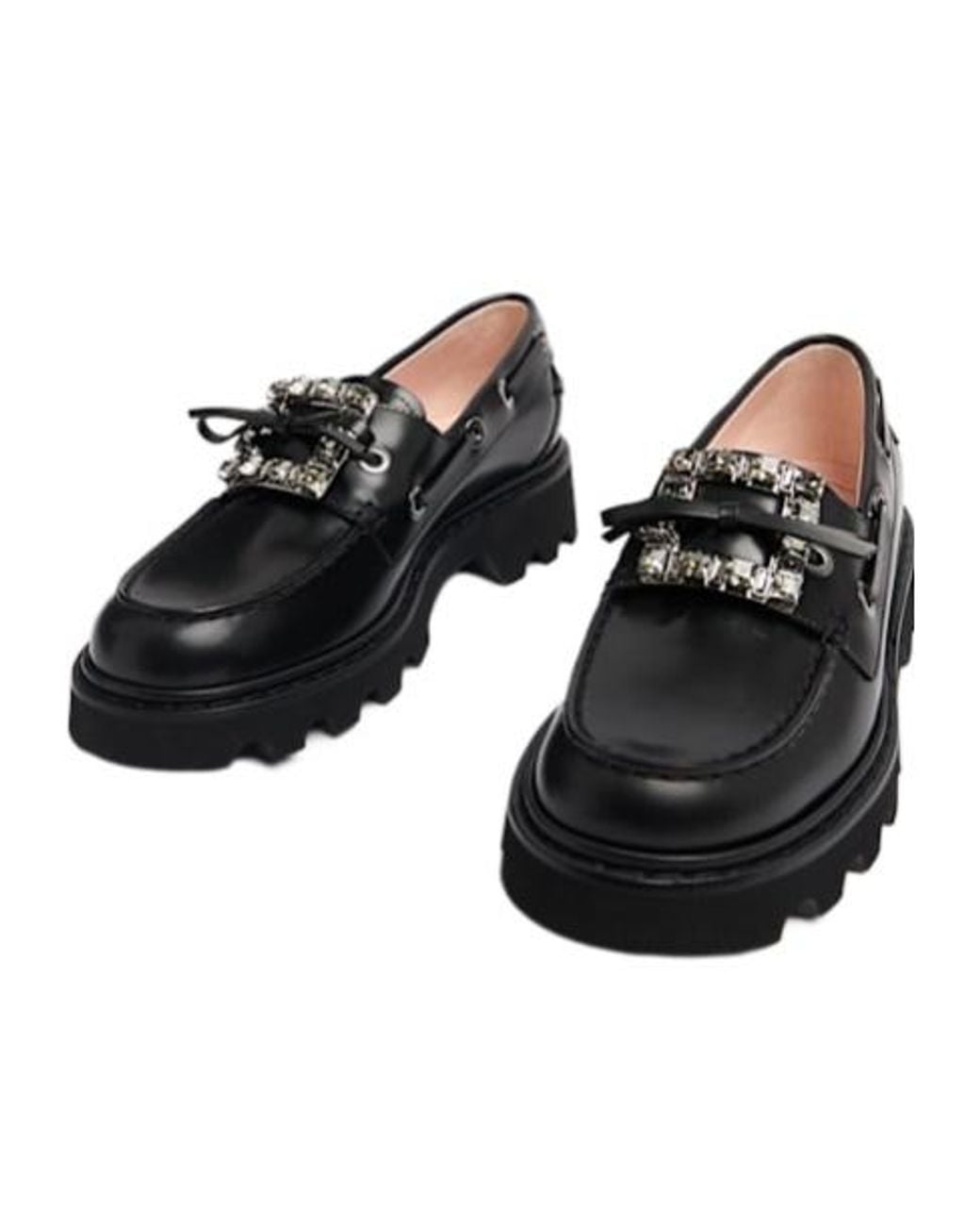 Roger Vivier Black 20Mm Viv Rangers Leather Loafers
