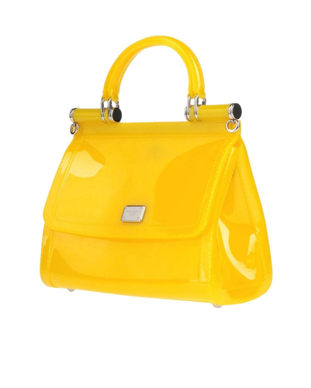 Dolce & Gabbana Yellow Minimalist Solid-Color Rubber Tote Bag