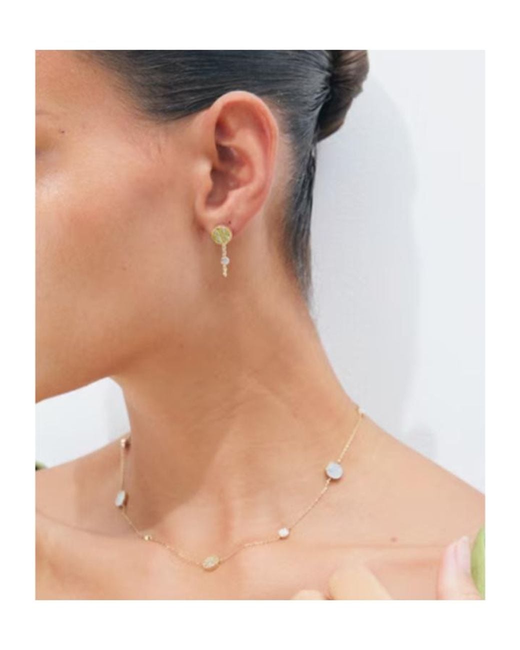 Tory Burch White Icon Chain Earrings