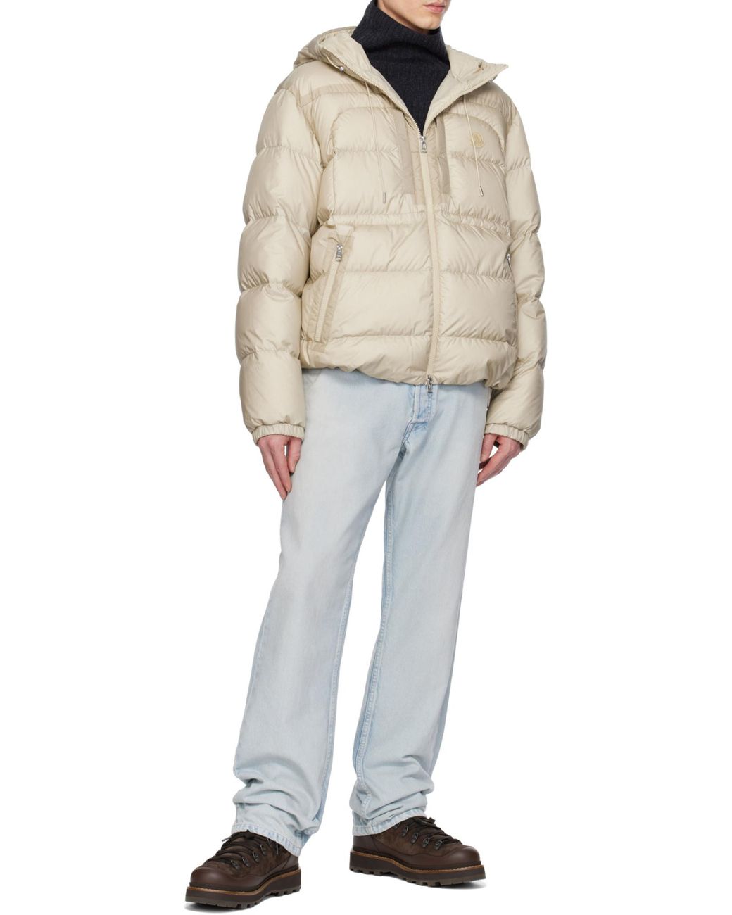 Moncler Natural Long-Sleeve Down Jacket for men