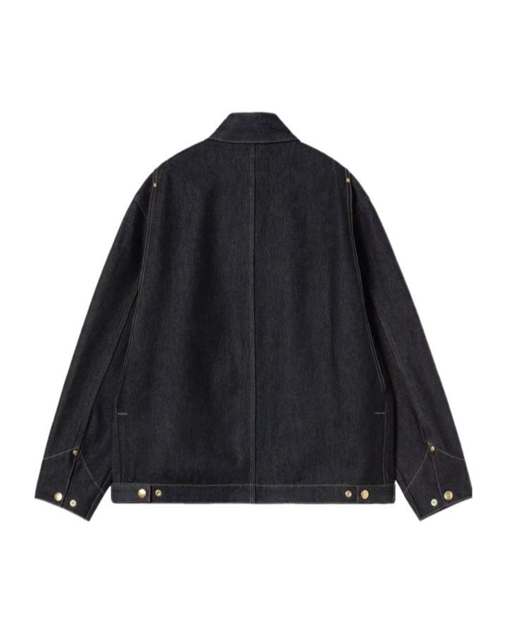 Carhartt Black Logo-Patch Snapped Denim Jacket