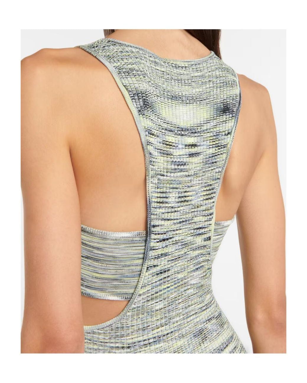 Jonathan Simkhai Green Striped Sleeveless Dress