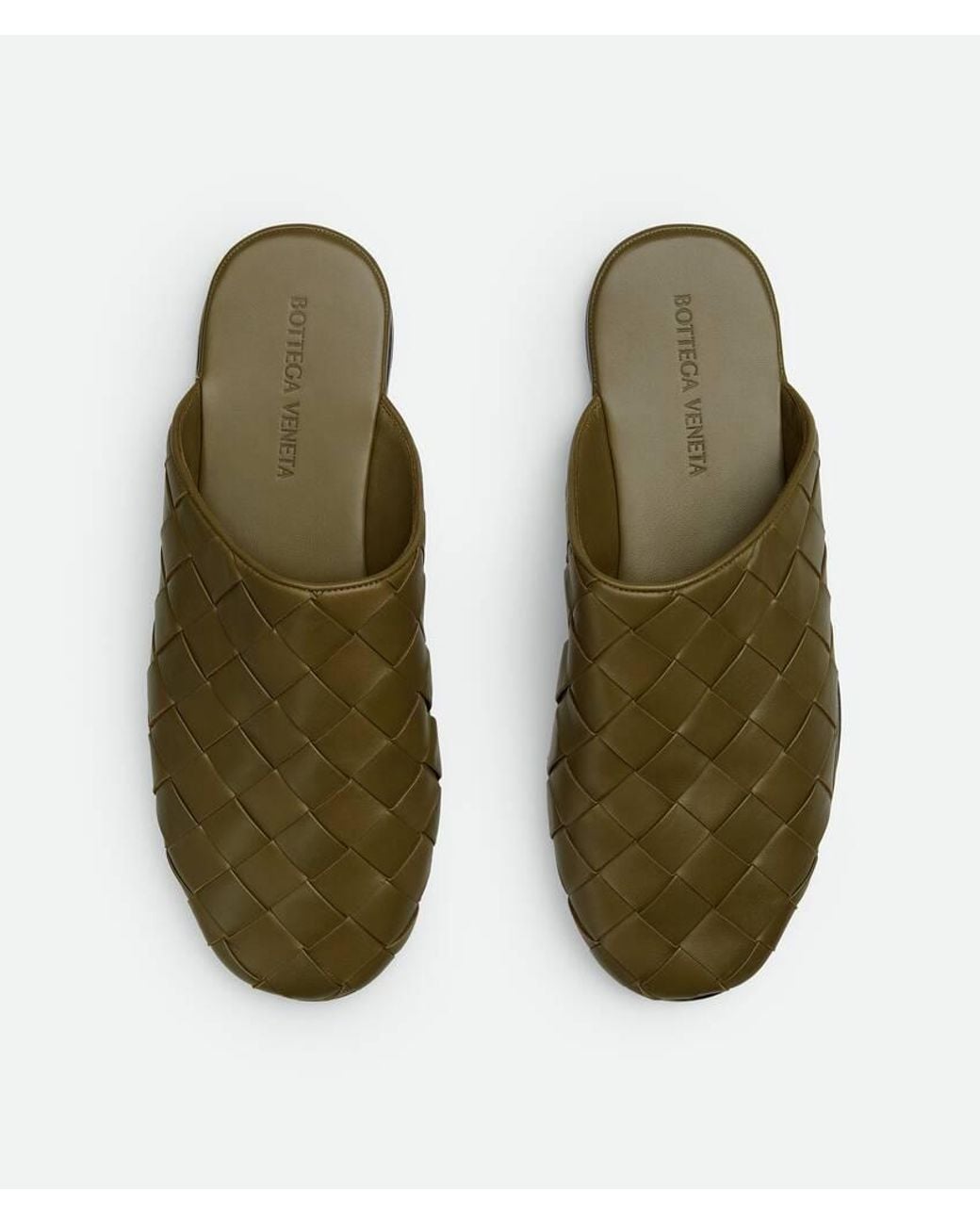 Bottega Veneta Green Sunday Woven Slides for men