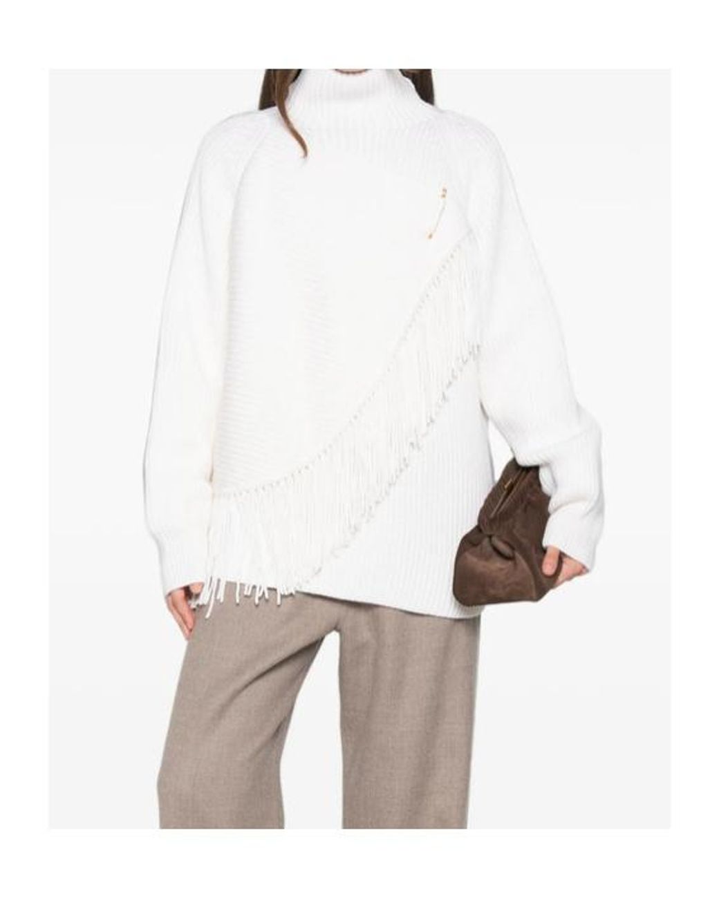 Carven White Turtleneck Sweater