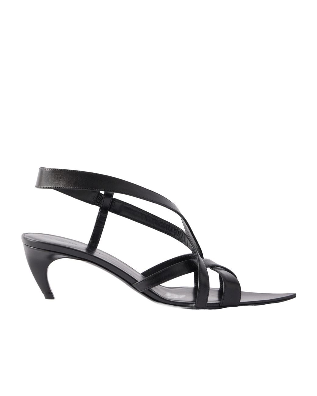 Khaite Black Strappy High-Heeled Sandals