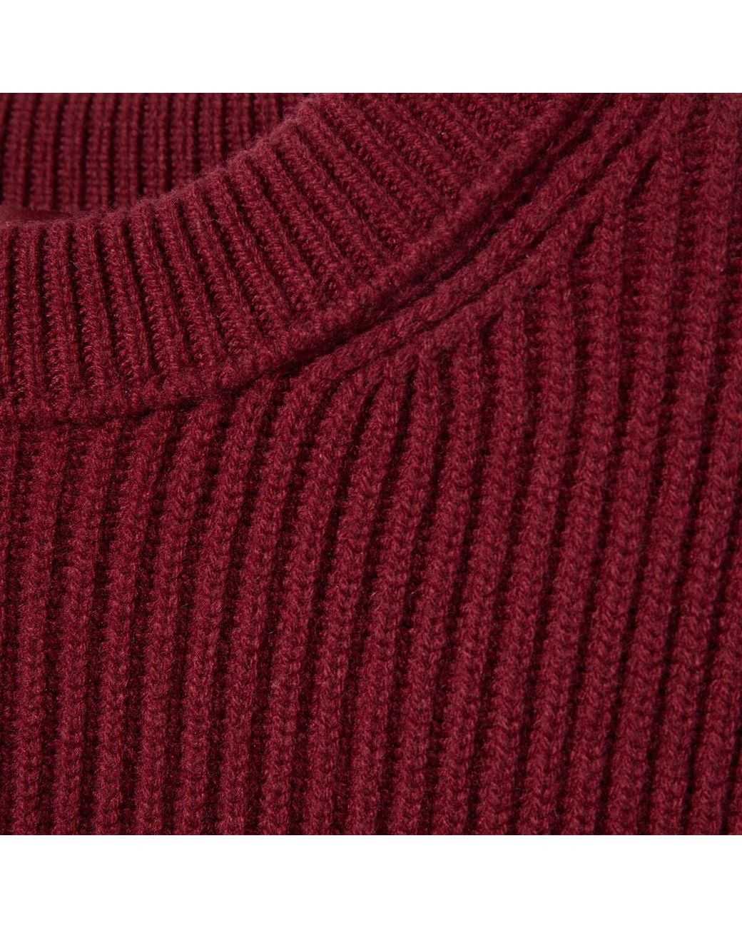 Gucci Red Mock-Neck Knit Sweater for men