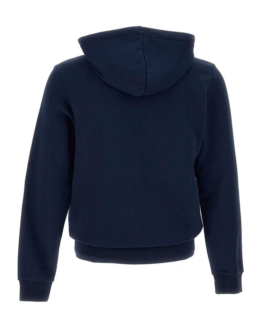Lacoste Blue Logo Patch Zip-Up Drawstring Hoodie for men