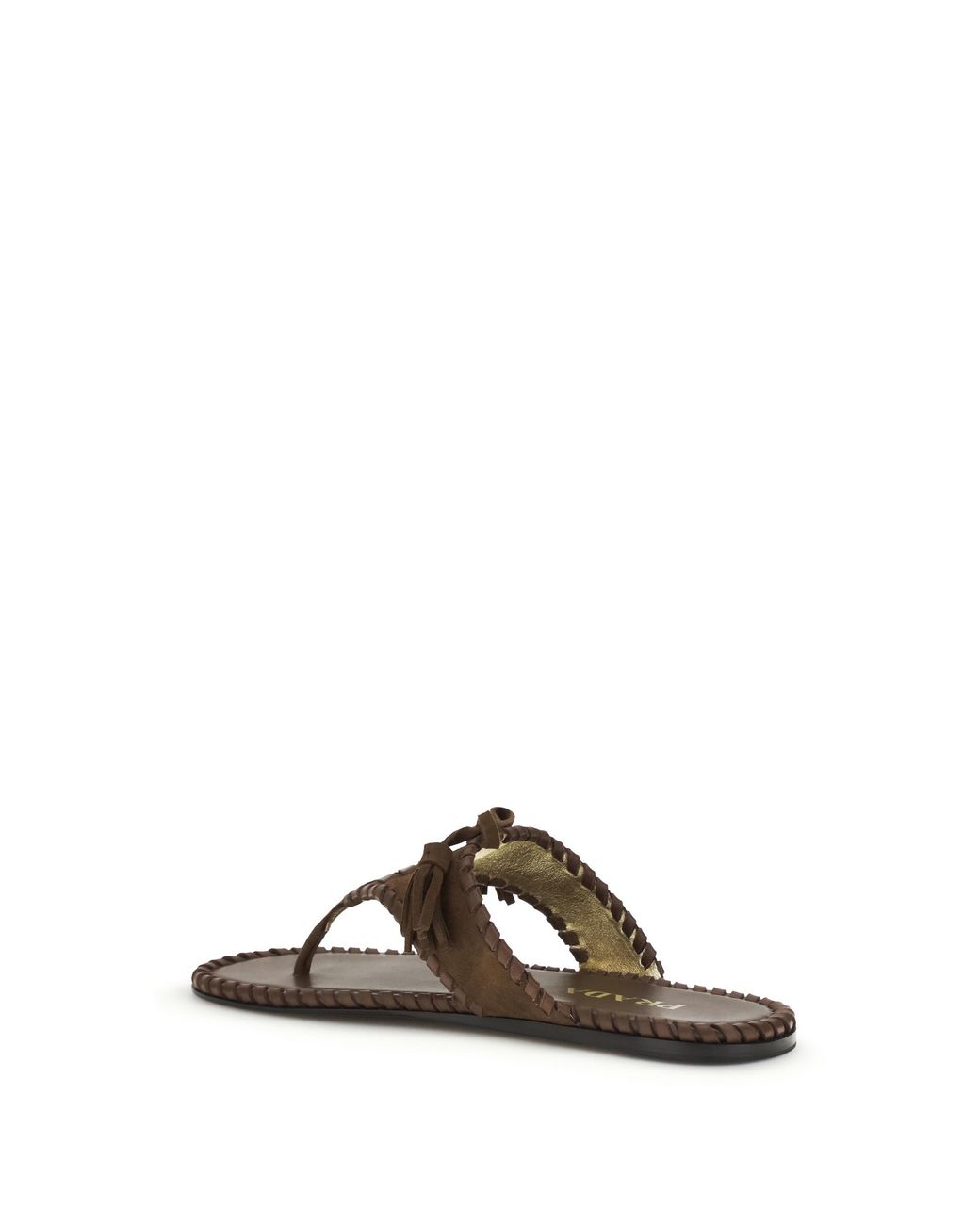 Prada Brown Braided Thong Sandals