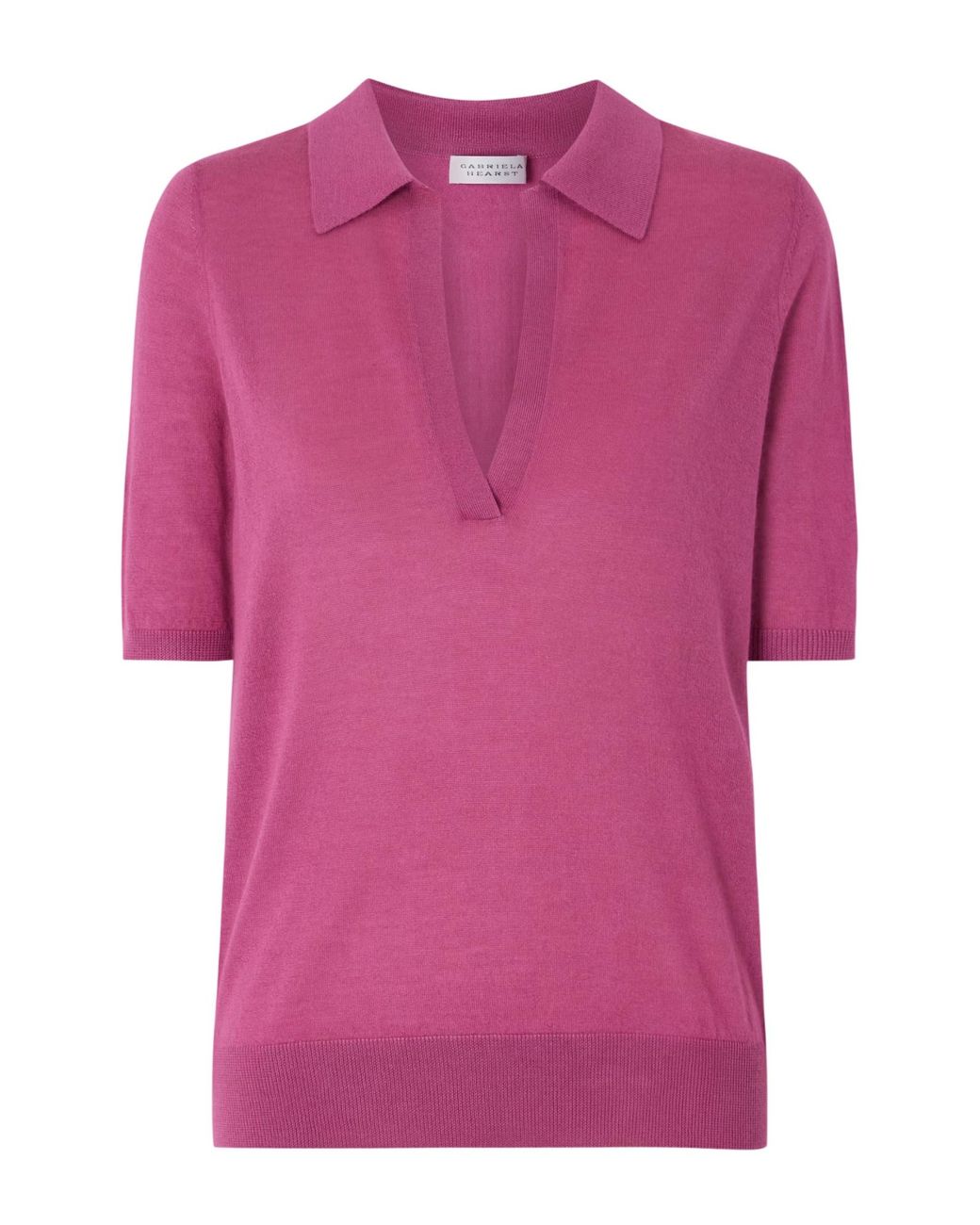 Gabriela Hearst Pink Frank Cashmere And Silk-Blend Polo Shirt