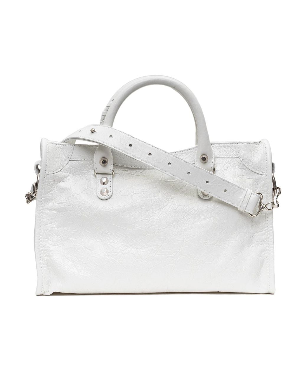 Balenciaga White Le City Top Handle Bag for men