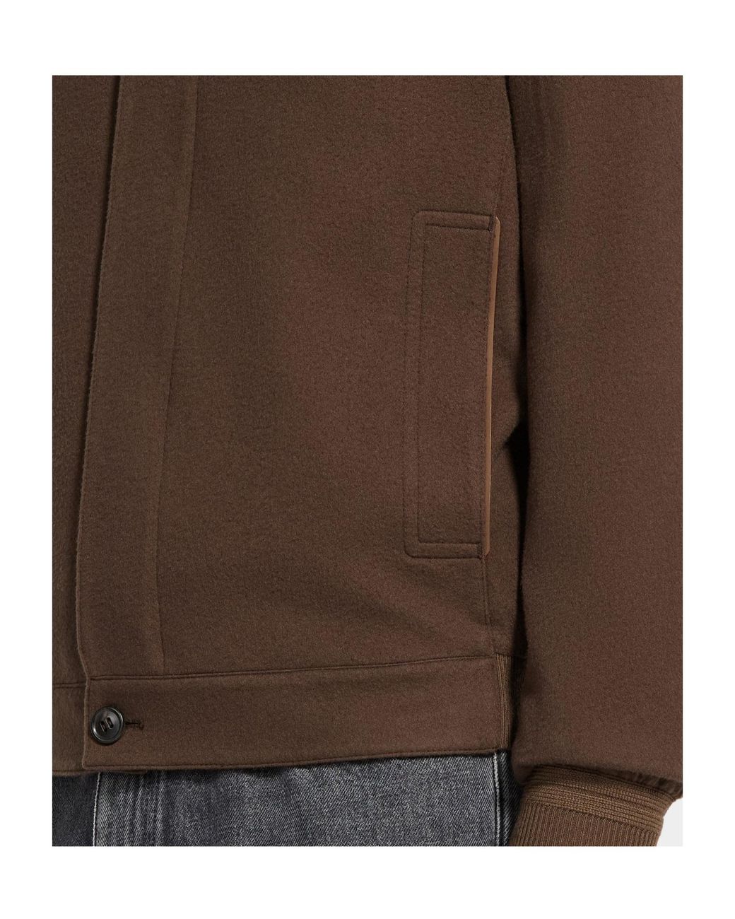 Zegna Brown Oasi-Cashmere Bomber Jacket for men
