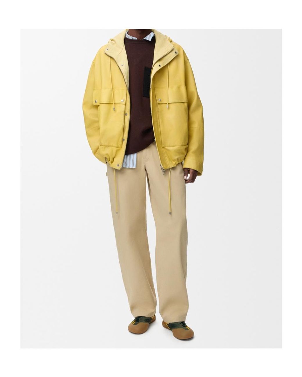 Loewe Yellow Nappa Leather Short Parka for men