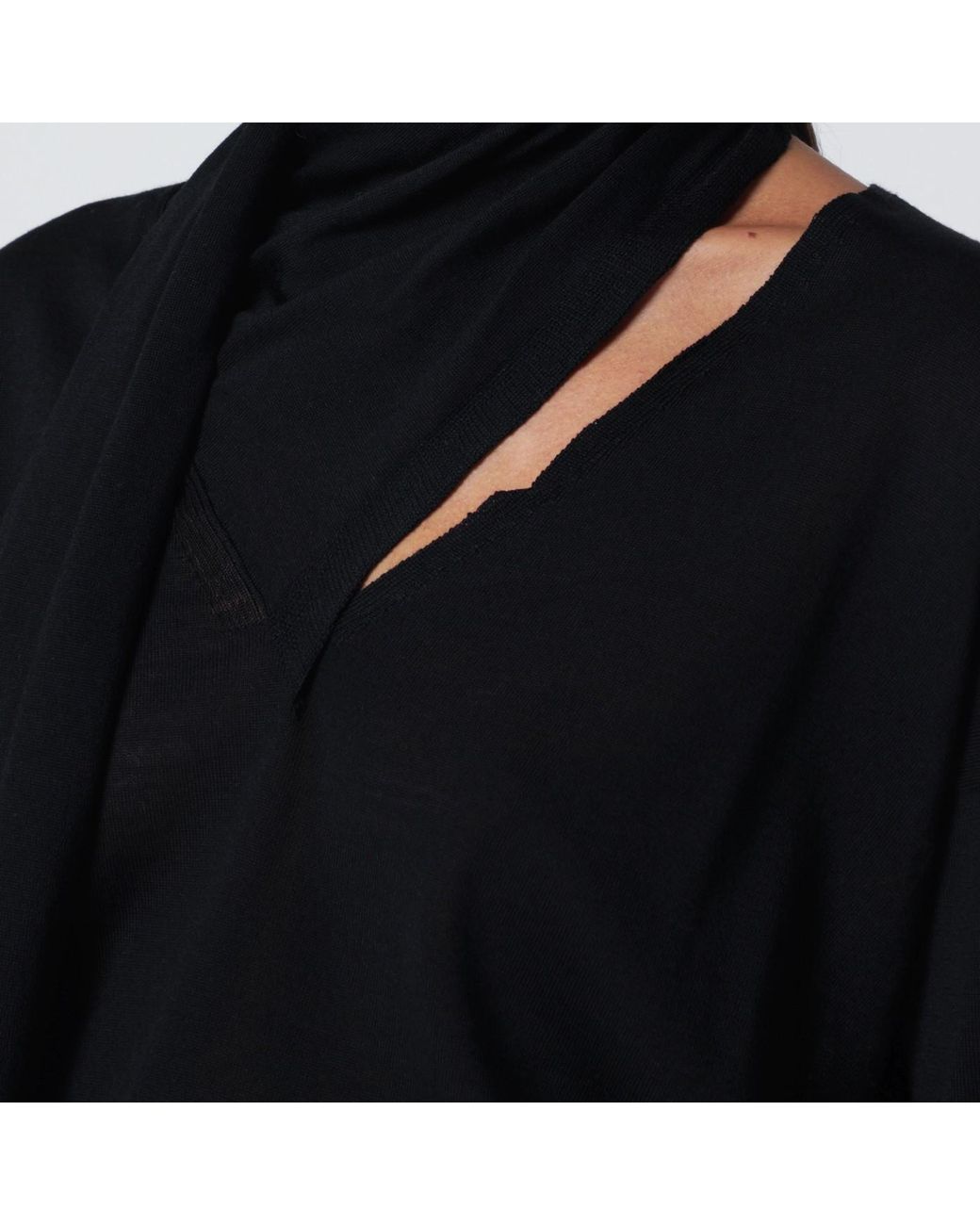 Roberto Collina Black Draped Knitwear