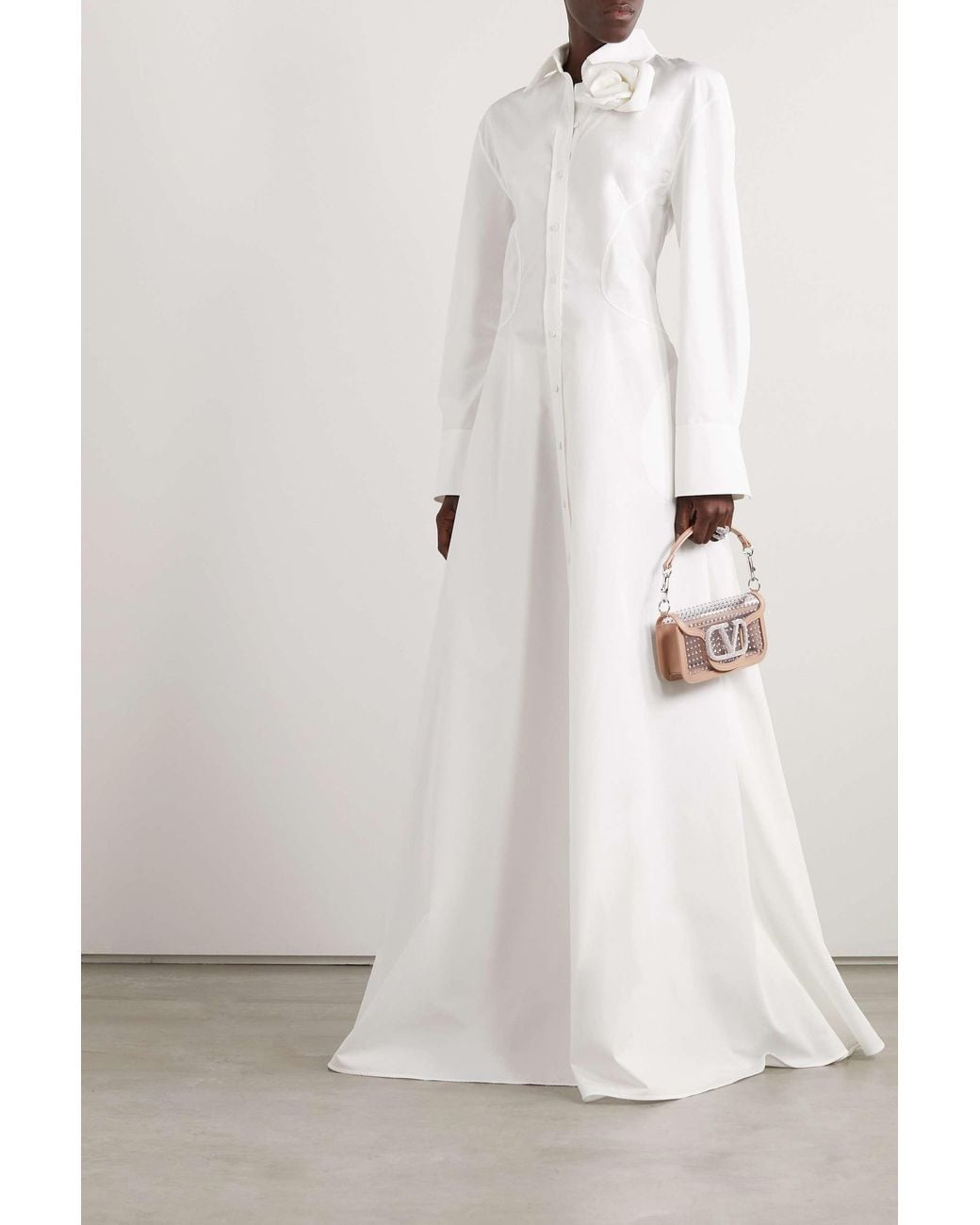 Valentino White Decal Pleated Dress Skirt