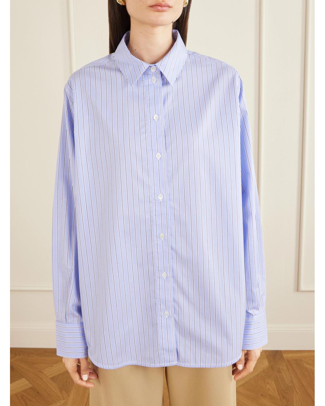 Anine Bing Blue Striped Shirt