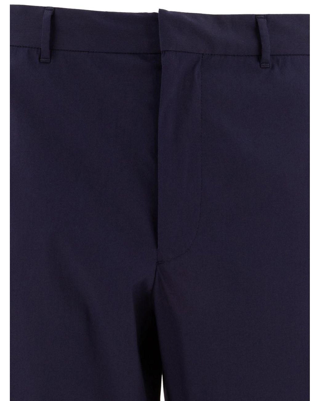Prada Blue Stretch Poplin Pants for men
