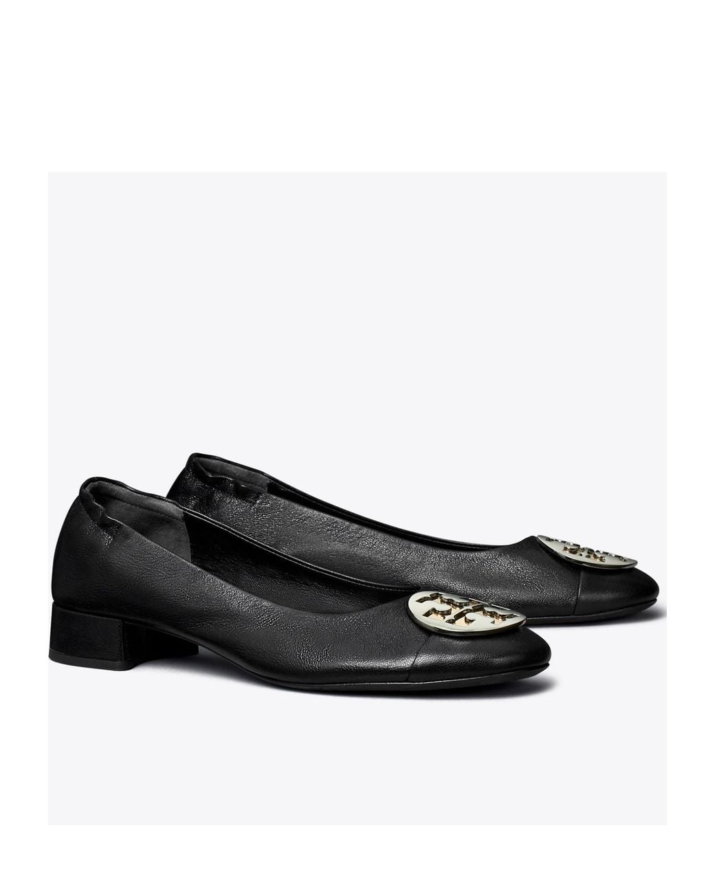 Tory Burch Black Claire Cap-Toe Ballet Shoes