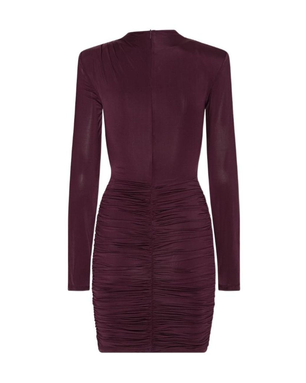 ROTATE BIRGER CHRISTENSEN Purple Draped Ruched Mini Dress