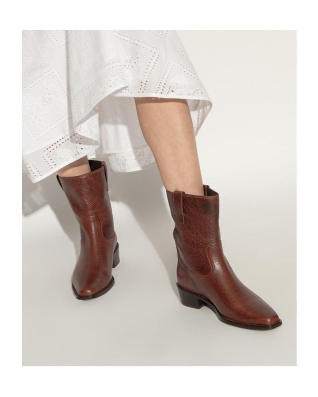 Tory Burch Brown 40Mm Pointed-Toe Leather Ankle Boots