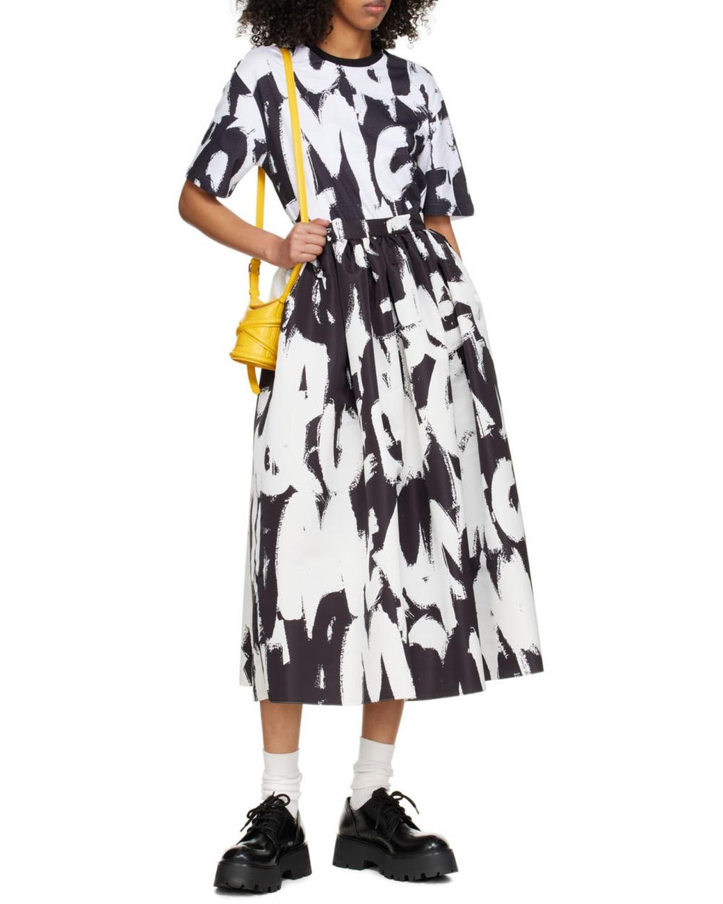 McQueen Black Graphic Printed Crewneck T-Shirt