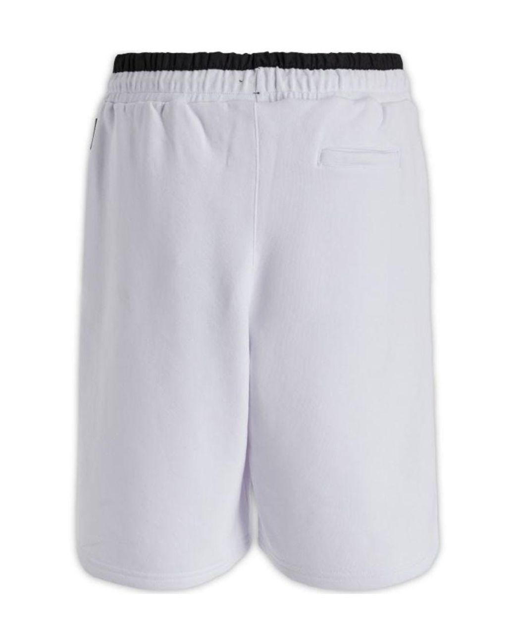 Philipp Plein Blue Logo-Plaque Drawstring Track Shorts for men