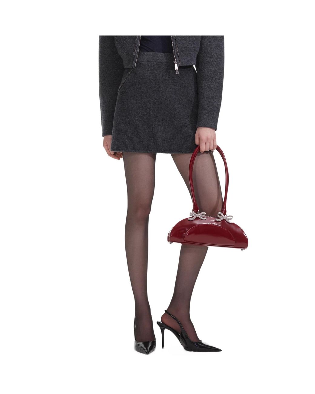 Self-Portrait Black Knit Mini Skirt