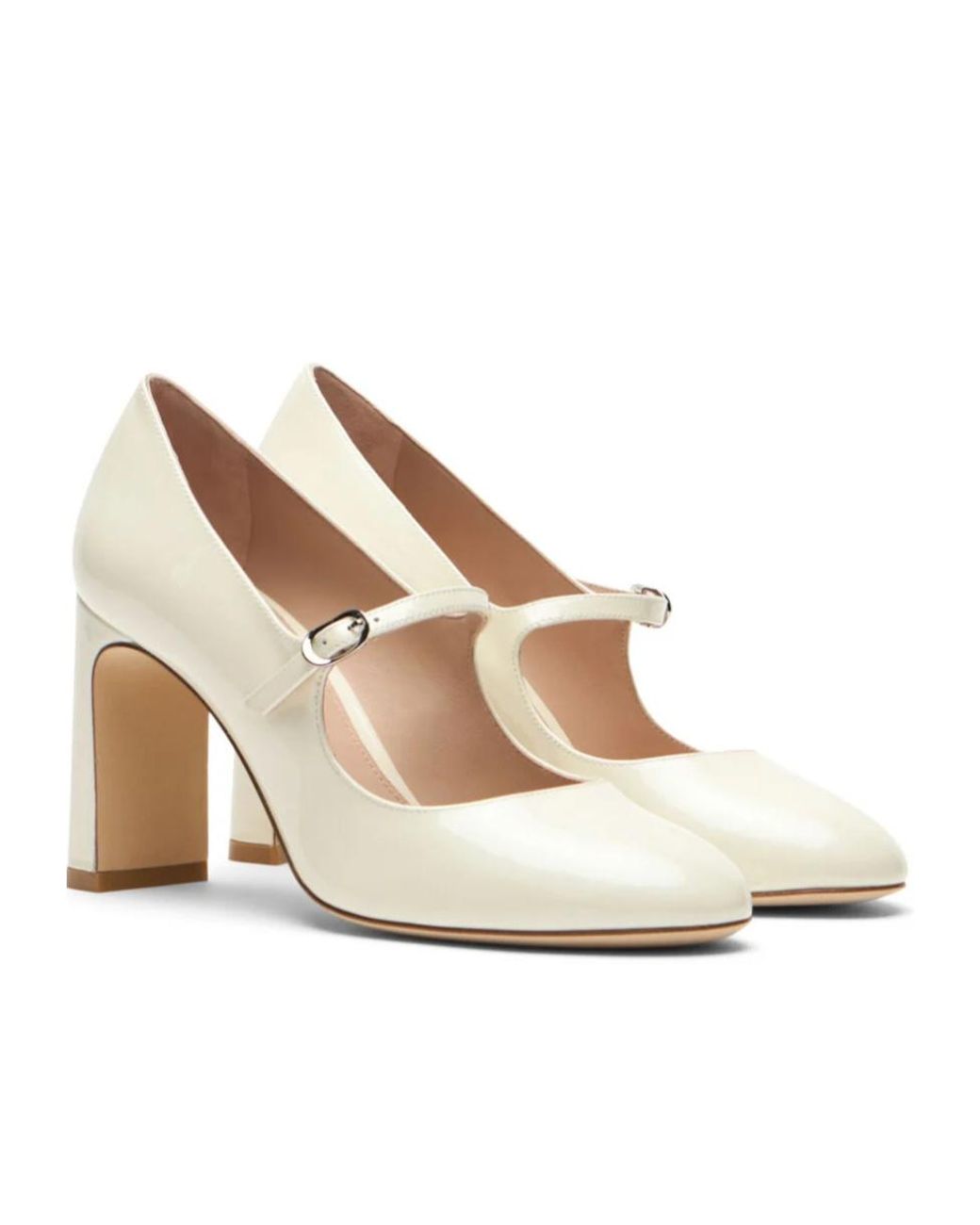 Stuart Weitzman White Babette Mary Jane 85