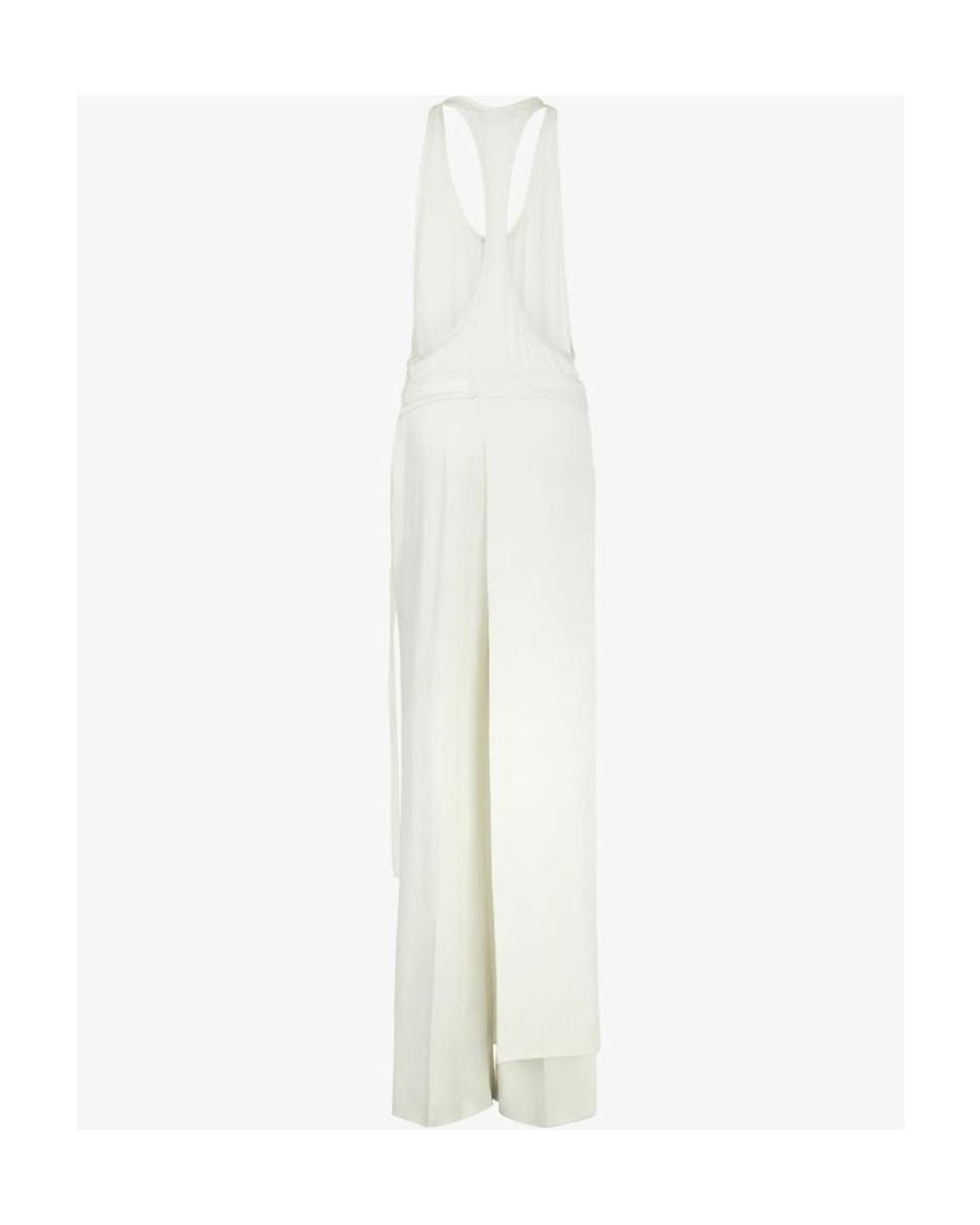 Fendi White Sleeveless Satin Jumpsuit