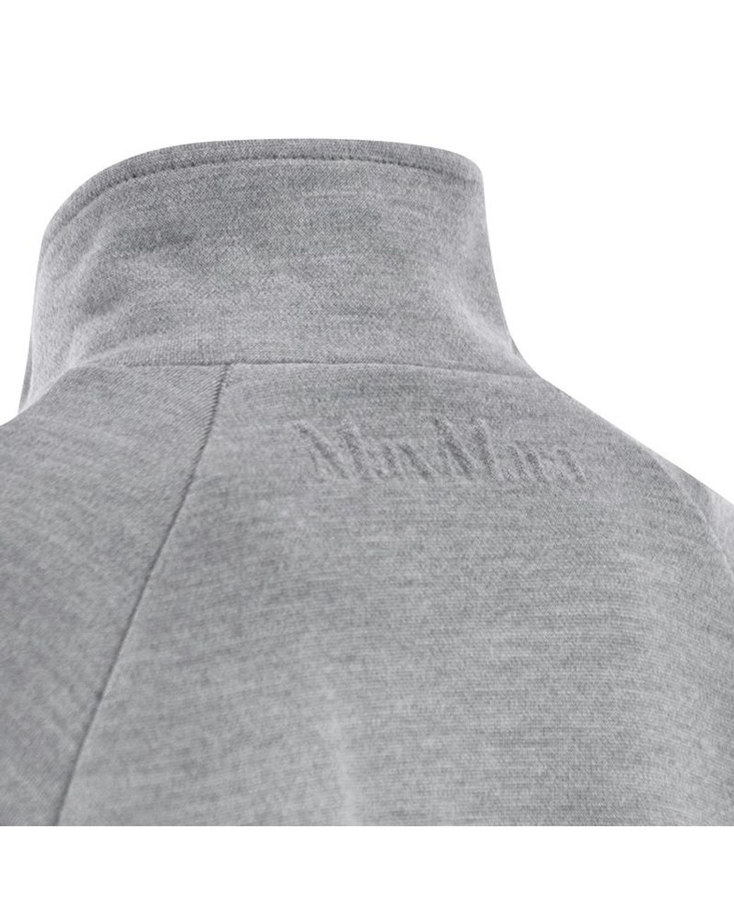Max Mara Gray Frine High-Neck Zipped Sweatshirt