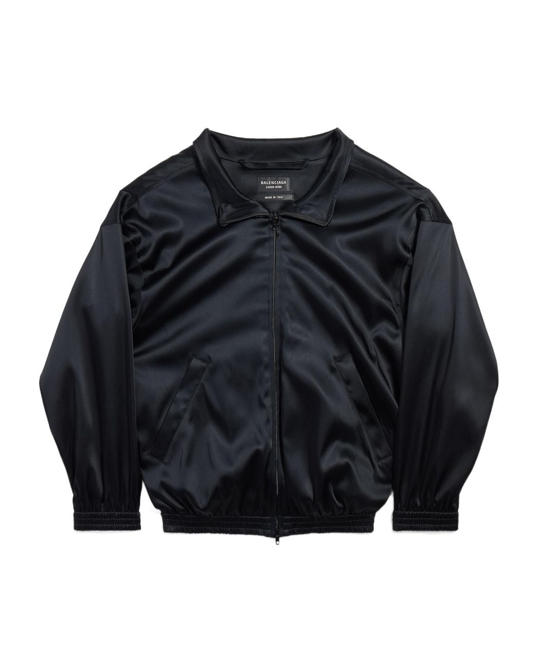 Balenciaga Blue Zip-Up Stand Up Collared Jacket