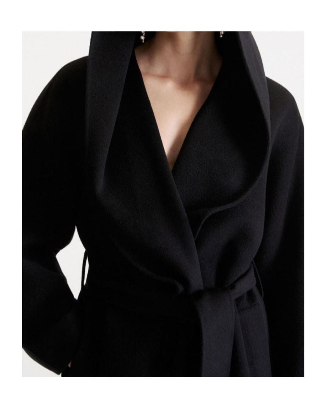 Marella Black Pure Wool Kimono Coat