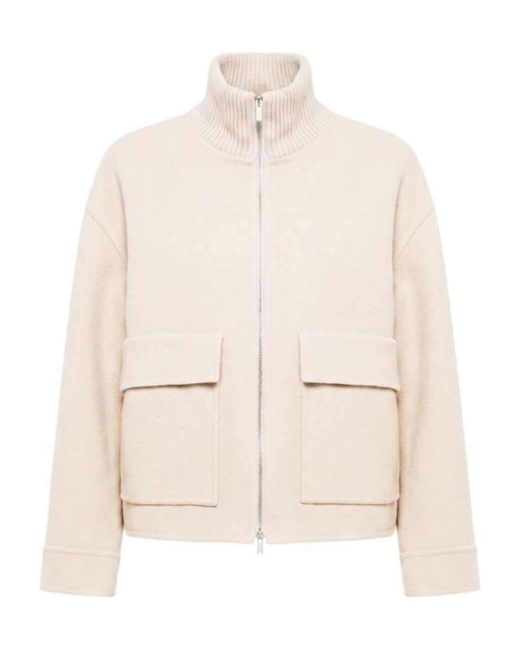 Peserico Natural Panelled Zip-Up Jacket