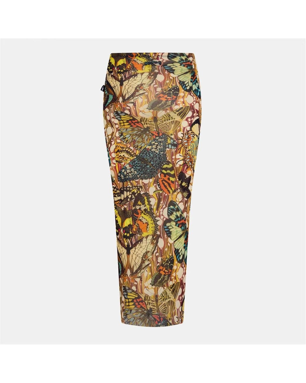 Jean Paul Gaultier Metallic Printed Midi Skirt