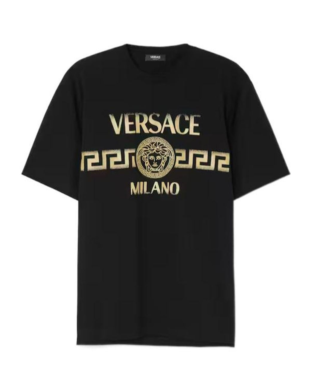 Versace Black Logo Printed Crewneck T-Shirt for men