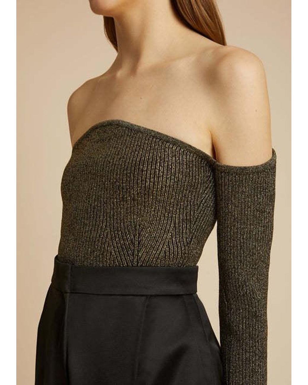 Khaite Green The Maria Off-Shoulder Knitted Jumper